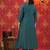Teal Floral Zari Embroidered A-Line Tissue Kurta Set-2