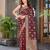 Women's traditional maroon banarasi saree rich jacquard weaving, gold zari floral jaal design party wear & festive saree