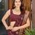 Women's traditional maroon banarasi saree rich jacquard weaving, gold zari floral jaal design party wear & festive saree