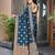 Women's traditional blue banarasi saree rich jacquard weaving, gold zari floral jaal design party wear & festive saree