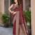 Women's premium maroon banarasi silk blend saree with heavy zari weaving and designer pallu | ethnic wedding saree