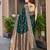 Women's premium green banarasi silk blend saree with heavy zari weaving and designer pallu | ethnic wedding saree