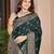 Women's premium green banarasi silk blend saree with heavy zari weaving and designer pallu | ethnic wedding saree