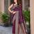 Women's premium wine banarasi silk blend saree with heavy zari weaving and designer pallu | ethnic wedding saree