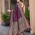 Women's premium wine banarasi silk blend saree with heavy zari weaving and designer pallu | ethnic wedding saree