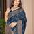 Women's premium blue banarasi silk blend saree with heavy zari weaving and designer pallu | ethnic wedding saree