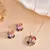 Multicolor square pendant chain with pink stone – gold finish statement pendant chain for women