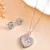 Silver heart pendant set with cz stones for women