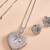 Silver heart pendant set with cz stones for women