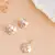Elegant gold plated round pendant chain with stud earrings set for women