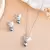 Floral pearl drop pendant chain for women – elegant gold finish statement pendant set
