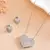 Silver heart american diamond statement pendant set