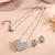 Silver heart american diamond statement pendant set