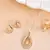 Luxury teardrop diamond pendant  set in gold finish with matching earrings