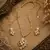 Premium designer pendant chain set with gold polish finish