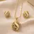 Stylish circular spiral pendant chain set with earrings for women