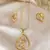 Premium gold plated heart shape pendant chain set for women