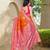 Women's ethnic banarasi silk blend saree | orange color with pink border for festive & bridal functions