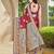 Women's ethnic banarasi silk blend saree | maroon color with purple border for festive & bridal functions