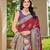 Women's ethnic banarasi silk blend saree | maroon color with purple border for festive & bridal functions