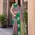 Designer banarasi purple silk saree elegant gold zari work with contrast green border wedding reception party wear saree