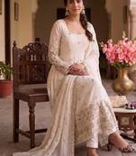 Premium off-white designer anarkali suit for wedding
