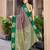 Designer banarasi purple silk saree elegant gold zari work with contrast green border wedding reception party wear saree