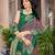 Designer banarasi purple silk saree elegant gold zari work with contrast green border wedding reception party wear saree