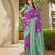 Women's ethnic banarasi silk blend saree | purple color with turquoise border for festive & bridal functions