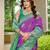 Women's ethnic banarasi silk blend saree | purple color with turquoise border for festive & bridal functions