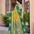 Designer banarasi mustard silk saree elegant gold zari work with contrast green border wedding party wear saree
