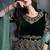 Emerald Green Velvet Cording Work Semi-Stitched Anarkali Gown