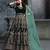 Emerald Green Velvet Cording Work Semi-Stitched Anarkali Gown