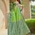 Women's ethnic banarasi silk blend saree | light green color with green border for festive & bridal functions
