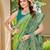 Women's ethnic banarasi silk blend saree | light green color with green border for festive & bridal functions