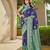 Women's ethnic banarasi silk blend saree | navy blue color with turquoise border for festive & bridal functions