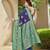 Women's ethnic banarasi silk blend saree | navy blue color with turquoise border for festive & bridal functions