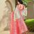 Women's ethnic banarasi silk blend saree | white color with pink border for festive & bridal functions