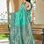 Women's ethnic banarasi silk blend saree | turquoise color with same border for festive & bridal functions