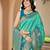 Women's ethnic banarasi silk blend saree | turquoise color with same border for festive & bridal functions