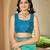 Women's ethnic banarasi silk blend saree | turquoise color with same border for festive & bridal functions
