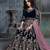 blue color semi stich cording work velvet anarkali gwon
