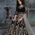 black colure cording work velvet anarkali gown