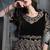 black colure cording work velvet anarkali gown