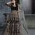 black colure cording work velvet anarkali gown