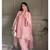 Baby pink embroidery gimmy silk full stitched farshi salwar suit set