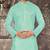 Orange cotton kurta with pattern work and fancy button churidar