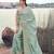 Light sky blue tissue silk with jaquard designer blouse wedding wear saree