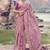 Onion pink tissue silk with jaquard designer blouse wedding wear saree