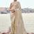 Off white satin silk with designer blouse wedding wear saree